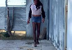 staci takes a piss in public outdoors