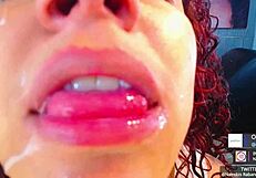 sloppy deepthroat with cum on monster cock