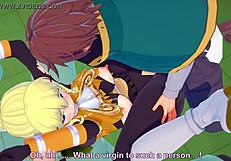 Darkness Enjoys Rough 3some In Konosuba Hentai