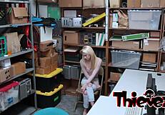 Hot Blonde Teen In Uniform Banging Hard In Shop For Freedom. Shoplyfter