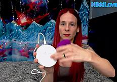 Is Tracy reviewing her anal toys with vibrator?