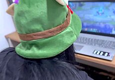 i squeezed into the young gamer's tight pussy while she played her game.