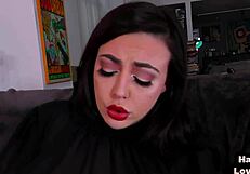 Perky Babe Talks Dirty While Wanking in POV