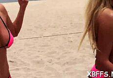 Teen babe gets naked and fucks a lad with rough ball licking and sucking