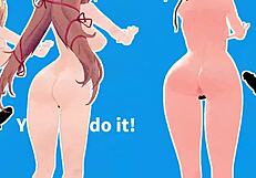 hololive does exercises in mmd animation style