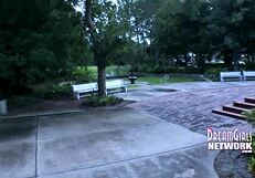 Wild teen 18+ flashes big tits inside a church