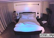 Sexy Jezebelle Bond hangs out nude in her hotel room, masturbating
