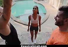 watch petite katya rodriguez get spit roasted by two big cocks