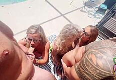 Paris Knight Pmedic Blondehotwife Remyreyes And Billyraw Orgy At Pool Trailer