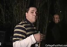 Teen coed rides hard at college party