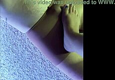 I make my husband wear wet pantyhose for footjob