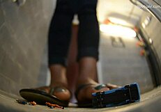 Ms. Montana crushes little 18+ bugs under her feet.