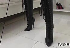 Unfaithful English mature lady Sonia shows her huge breasts in reality