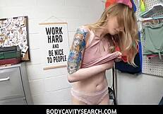 Teen Ailee Anne got drilled by babe Brooklyn Gray using a stolen dildo while cop's cock joined in.