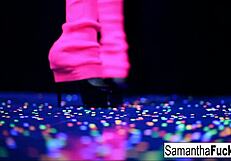 Samantha Saint Masturbates Nude In Black Light Solo