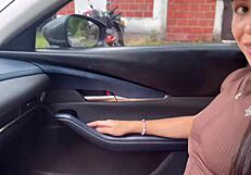 Young Colombian babe gets creampie in public.