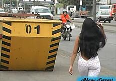 Morena Gata Shows Off Ass And Pussy On Streets And Port Pier In Santos