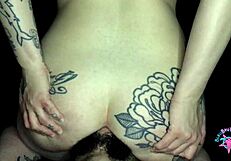 Neon Flamingo Tattoo And Big Ass Milf. European Woman Enjoys Interracial Monster Cock Action.