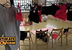 pov gym orgy with cum sluts romy indy and freya mayer in double penetration