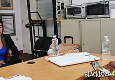 Hot teen at work interview sucks monster black cock in casting full movie