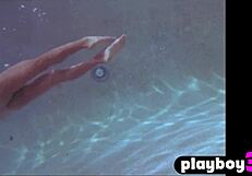 karin taylor's big tits exposed naked after ripping clothes off in hot swimming striptease