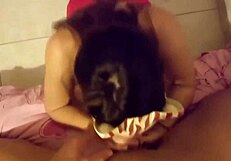 Young Girlfriend Rips Clothes for Masked Blowjob Payment!