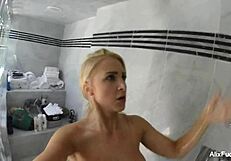 Watch Alix Lynx Masturbate In The Shower With Her Big Tits!
