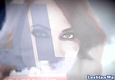 Redhead babe licks in bathtub trio