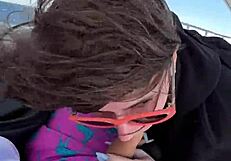 Cute teen couples indulge in public yacht sex with creampie.