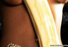 Indian girlfriend exposes natural booty in dance