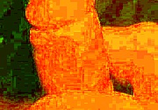 Bound woman plays with cock in bondage