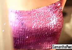 samantha saint says, watch me finger my pussy with these big tits bouncing