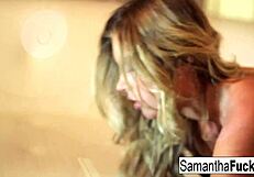 samantha saint says, watch me finger my pussy with these big tits bouncing