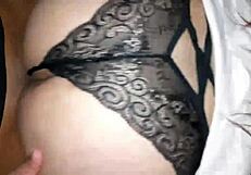 mature woman in lingerie fucks passionately while husband is away