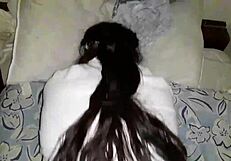 mature woman in lingerie fucks passionately while husband is away