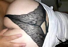 mature woman in lingerie fucks passionately while husband is away