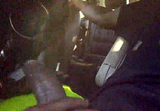 Intensely eating that massive big black cock outdoors!