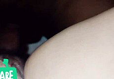 close up of asian girlfriend getting fingered and licked by boyfriend in her room