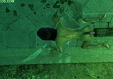 i'm playing with holly's dildo in fallout 4, it's so cute and anal outdoors with toys