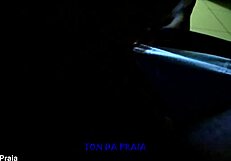 Watching reality show while getting blowjob from big black cock in the dark!