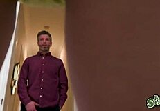 Mike mancini watches eliza ibarra get naked and licked in her room