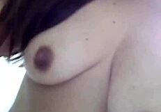 Latina wife Aline cheats with blowjob and cowgirl on Edu's cock while holding phone