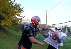 Hot nerd babe gets railed by stiff bisexual cocks in wild 3some action