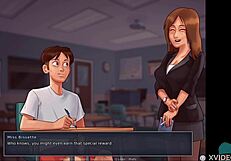 Summertime Saga 41: Teen Brunette Shows Her Big Ass And Tits In Roleplay Game