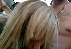 blonde girl sees big black cock and immediately wants to suck it - thai camargo with joao o safado