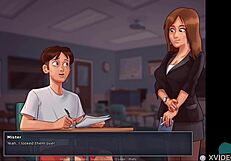 Summertime Saga 41: Teen Brunette Shows Her Big Ass And Tits In Roleplay Game