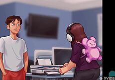 Summertime Saga 41: Teen Brunette Shows Her Big Ass And Tits In Roleplay Game