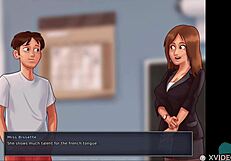 Summertime Saga 41: Teen Brunette Shows Her Big Ass And Tits In Roleplay Game