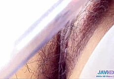 Wow, Japanese girls showing off hairy bushes in part 13!