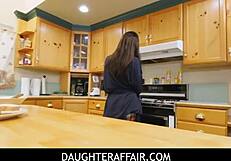 RISKY PUSSY FLASH UNDER THE TABLE FOR STEPDaughter! ANAL AND BLOWJOB PUNISHMENT FOLLOWS!